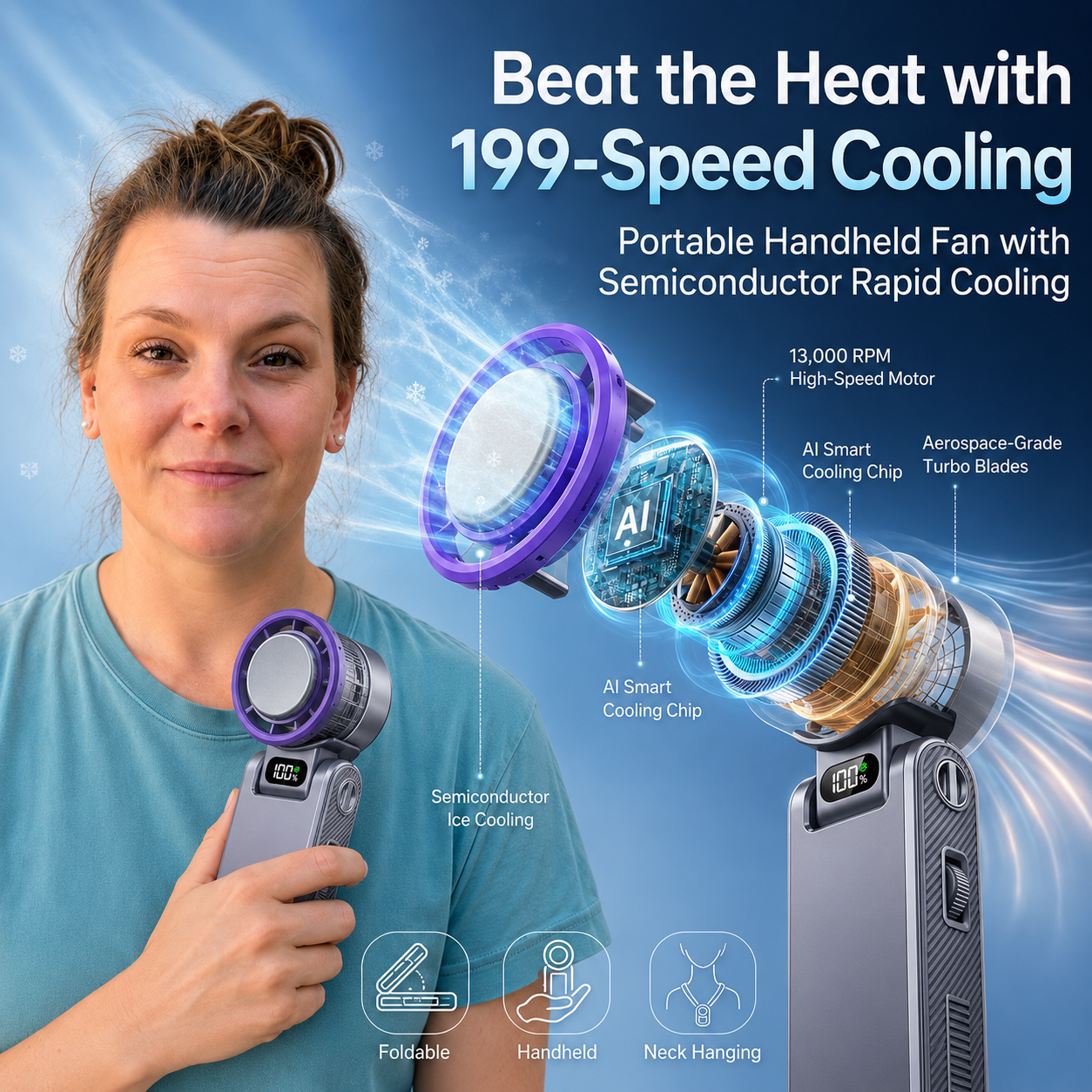 Portable fan Handheld High Speed Fan