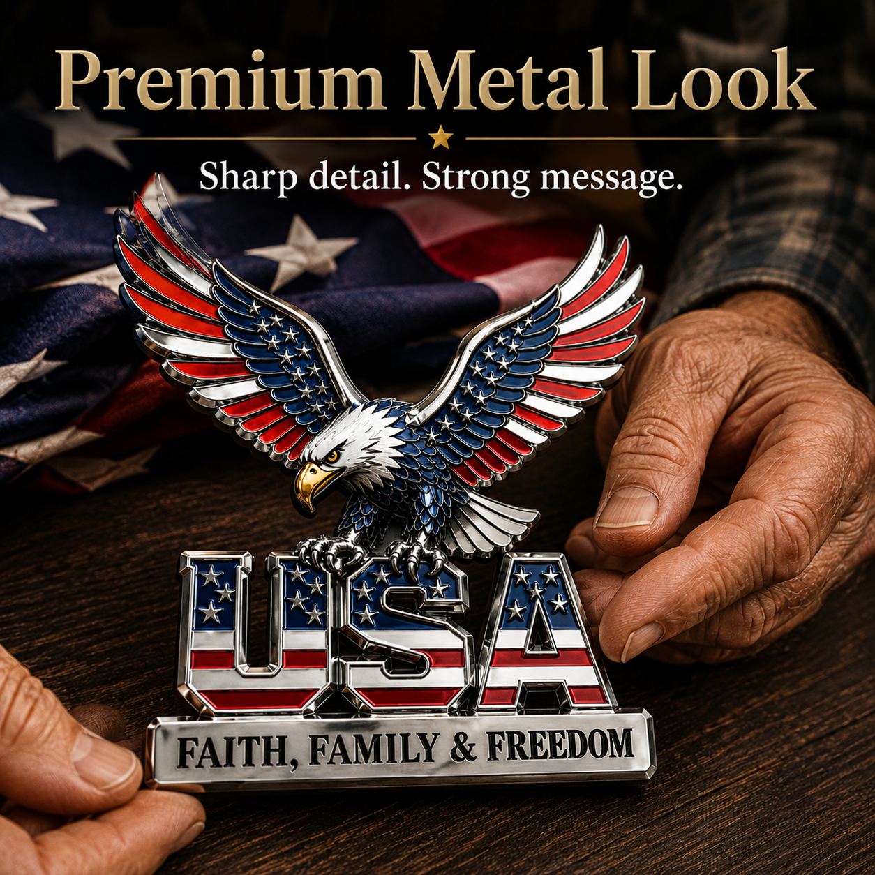 🇺🇸250th Anniversary 49% OFF - ★USA Faith, Family & Freedom★ Metal Emblem