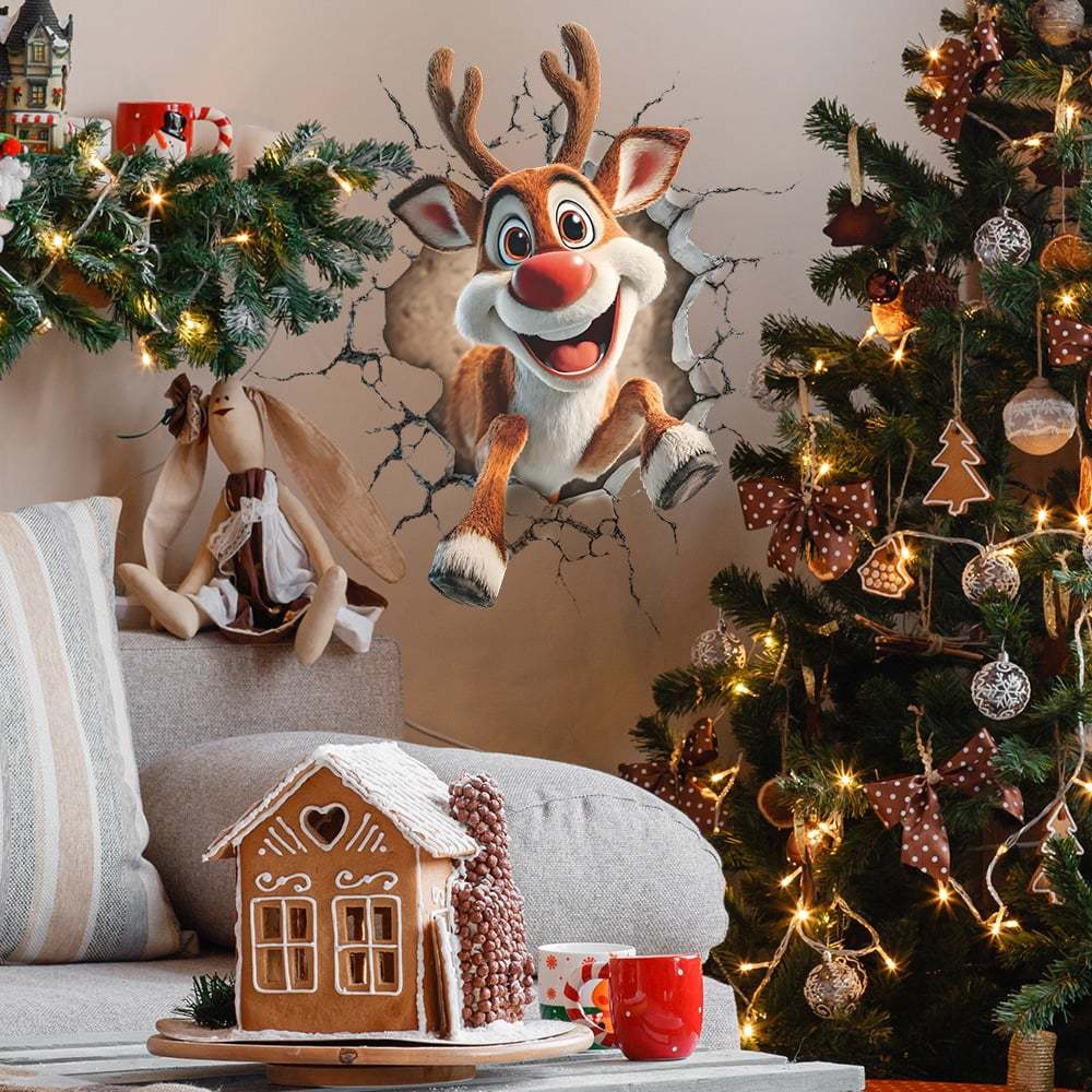 🎄"Santa's Breaking In!"🎅Christmas Creative Wall Sticker - Perfect Size For Every Christmas Corner!🎁
