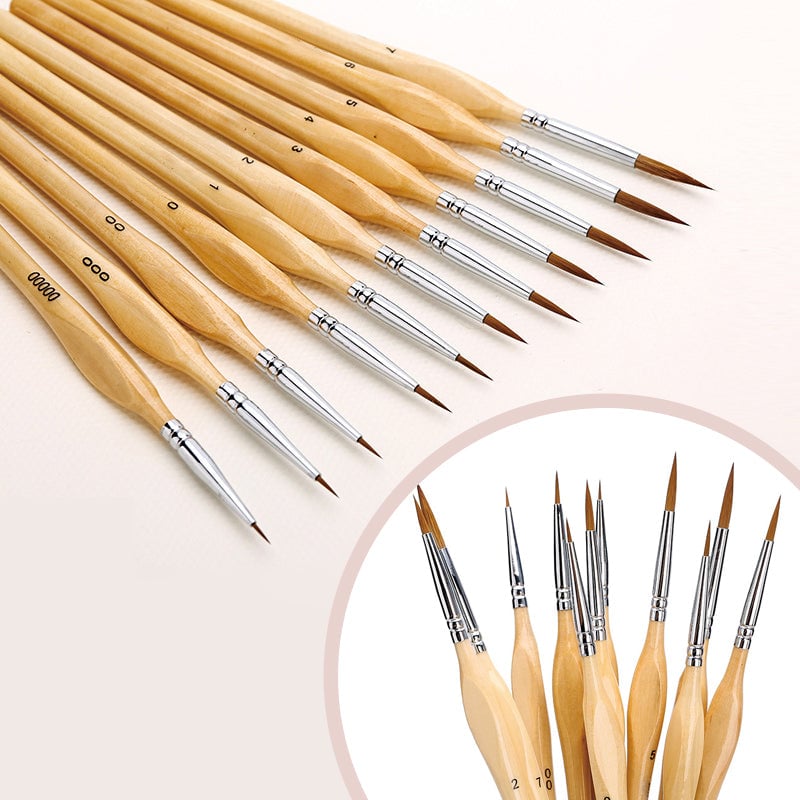 🎁11 Pcs Miniature Detail Paint Brush Set