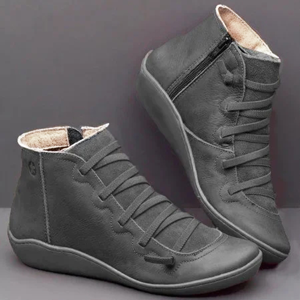 Shobous Comfortable Handmade Leather Foot Support Boots