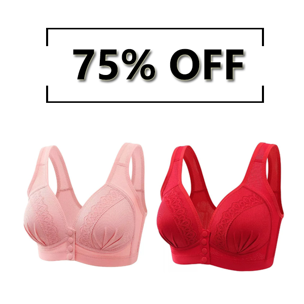 🎄LAST DAY 75%OFF-2022 FRONT BUTTON BREATHABLE SKIN-FRIENDLY COTTON BRA