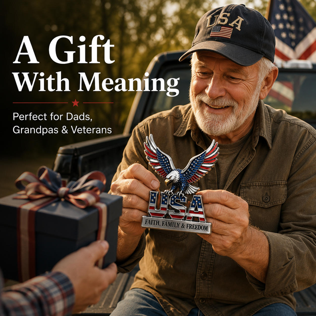🇺🇸250th Anniversary 49% OFF - ★USA Faith, Family & Freedom★ Metal Emblem