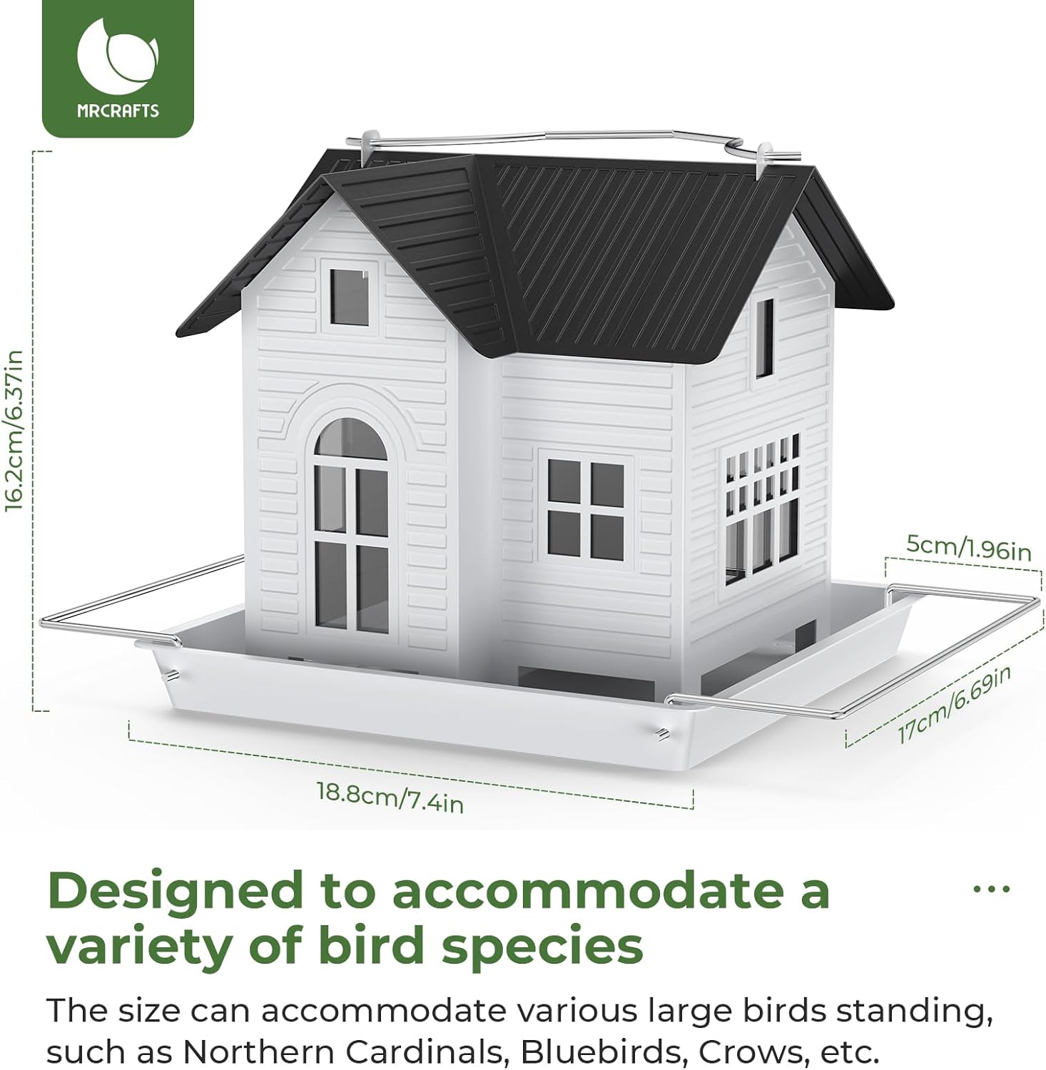 Hanging Metal Bird House Feeder with Solar Lights