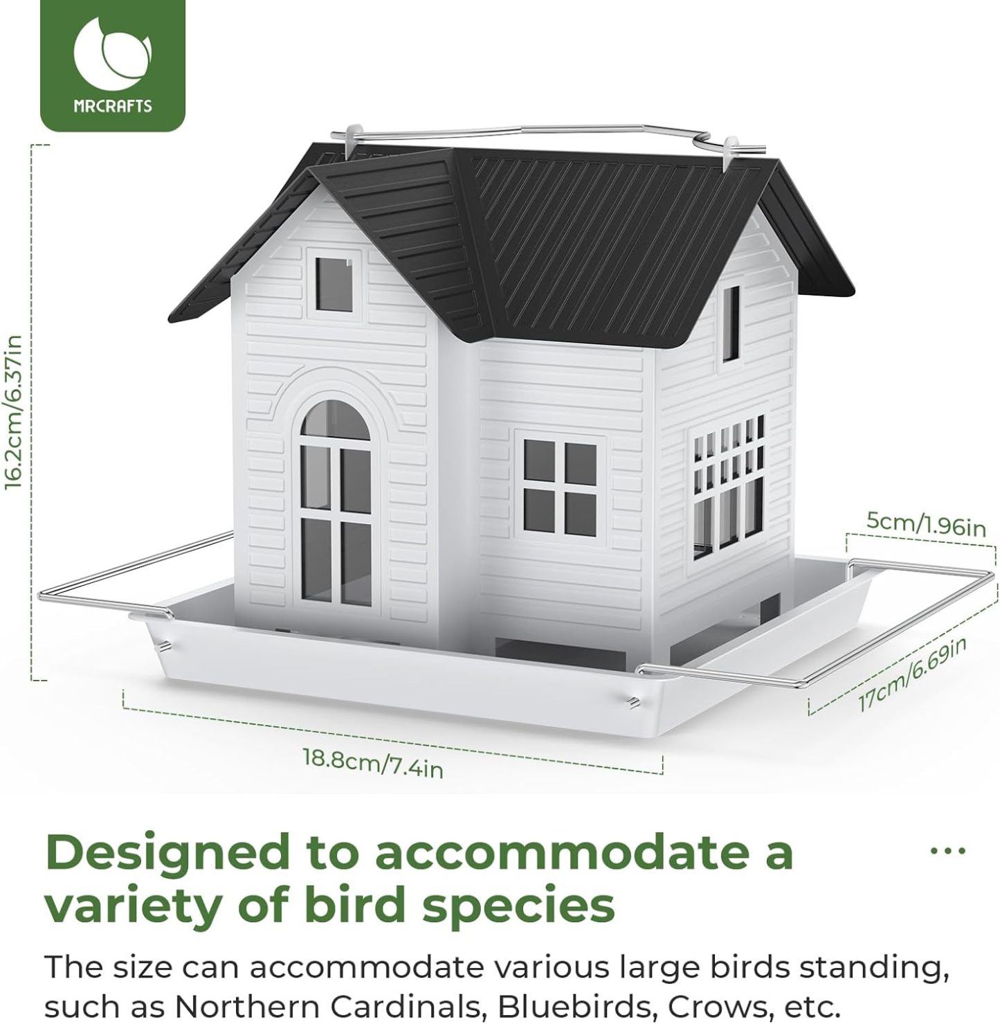 Hanging Metal Bird House Feeder with Solar Lights