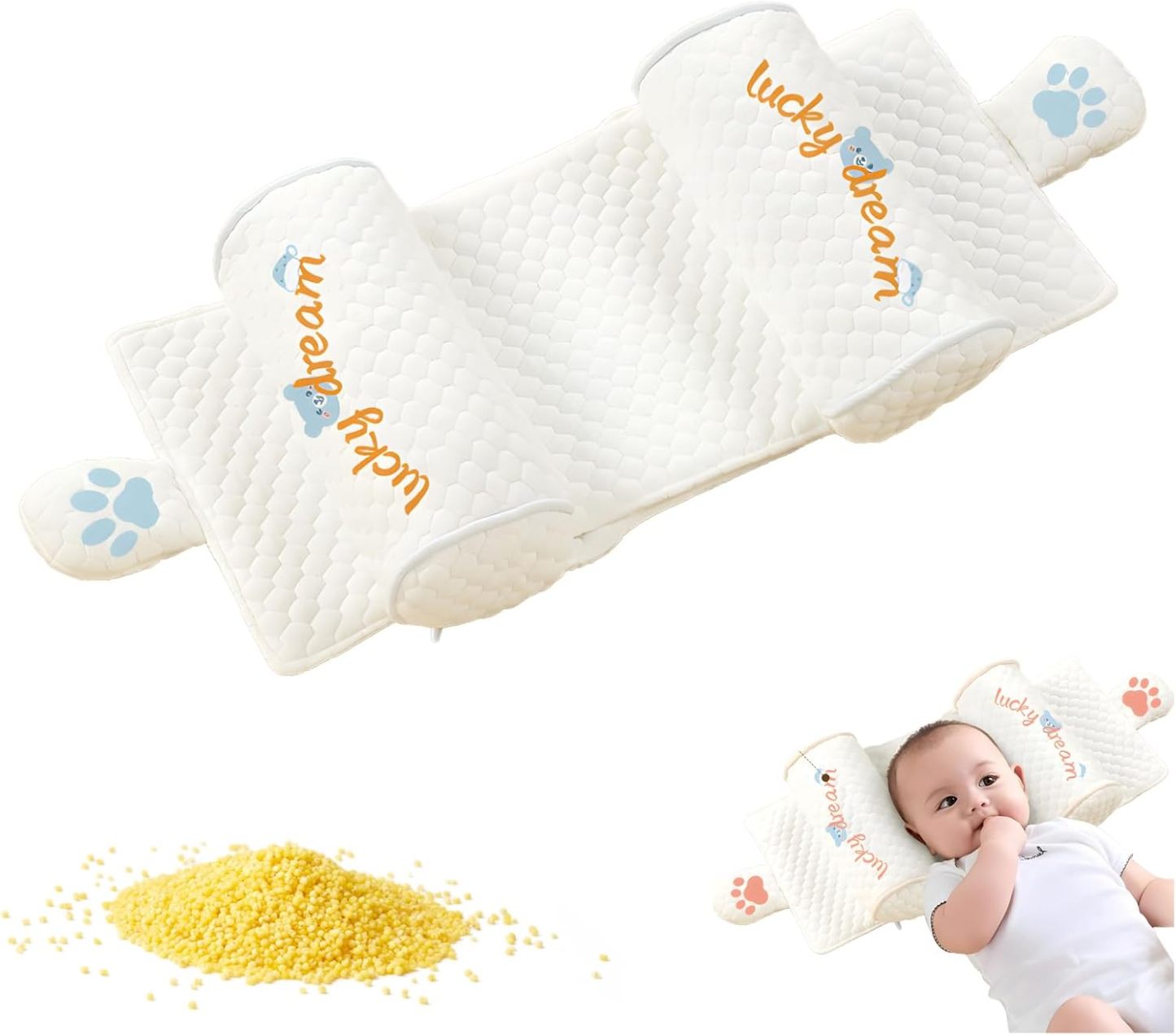 Baby Soft Cotton Breathable Head and Neck Support Shaping Pillow