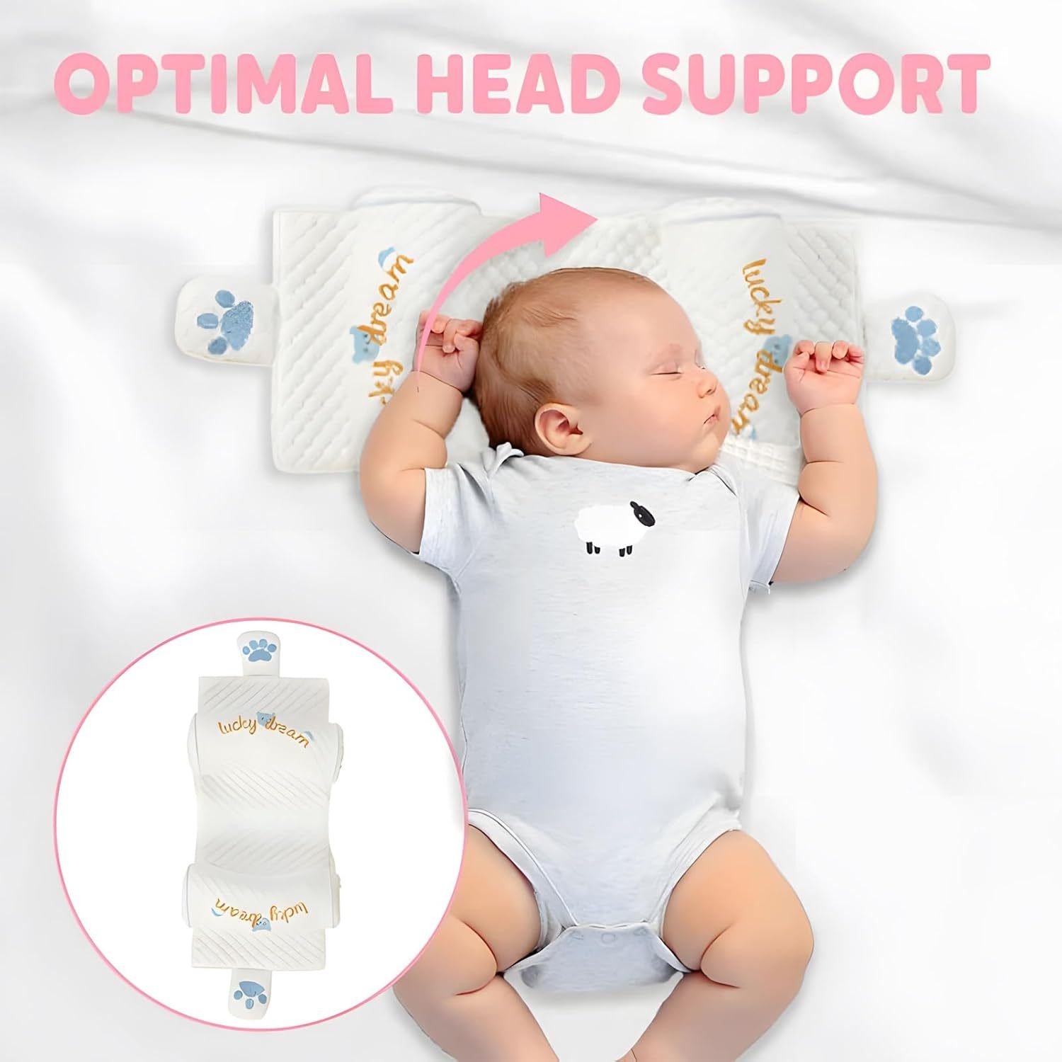 Baby Soft Cotton Breathable Head and Neck Support Shaping Pillow