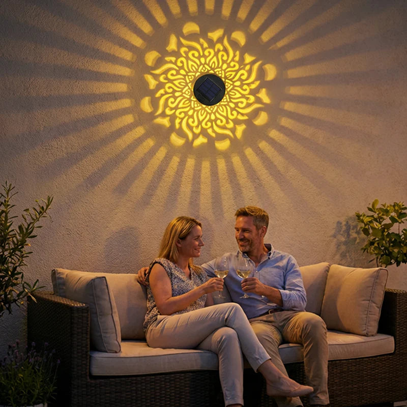 65K+ SOLD!✨Solar Mandala Wall Light | Outdoor Garden Fence Projector Lamp 🪐🌌