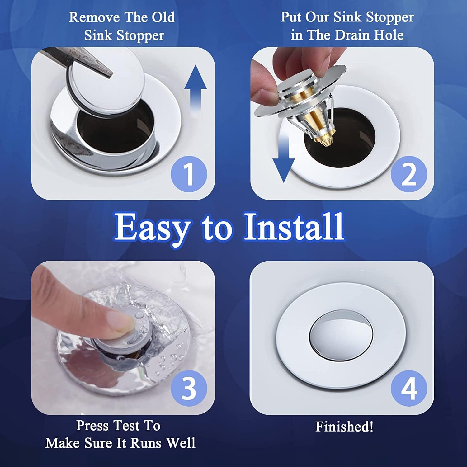 🔥Last Day 49% Off🔥2.0 Upgraded Universal Bathroom Sink Plugs