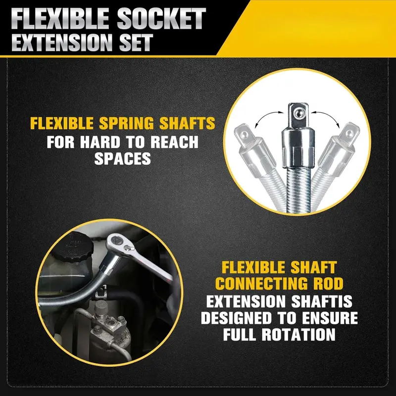 ⚡Free Shipping⚡Universal Multi-Socket Wrench Tool with 3 Bendable Shafts