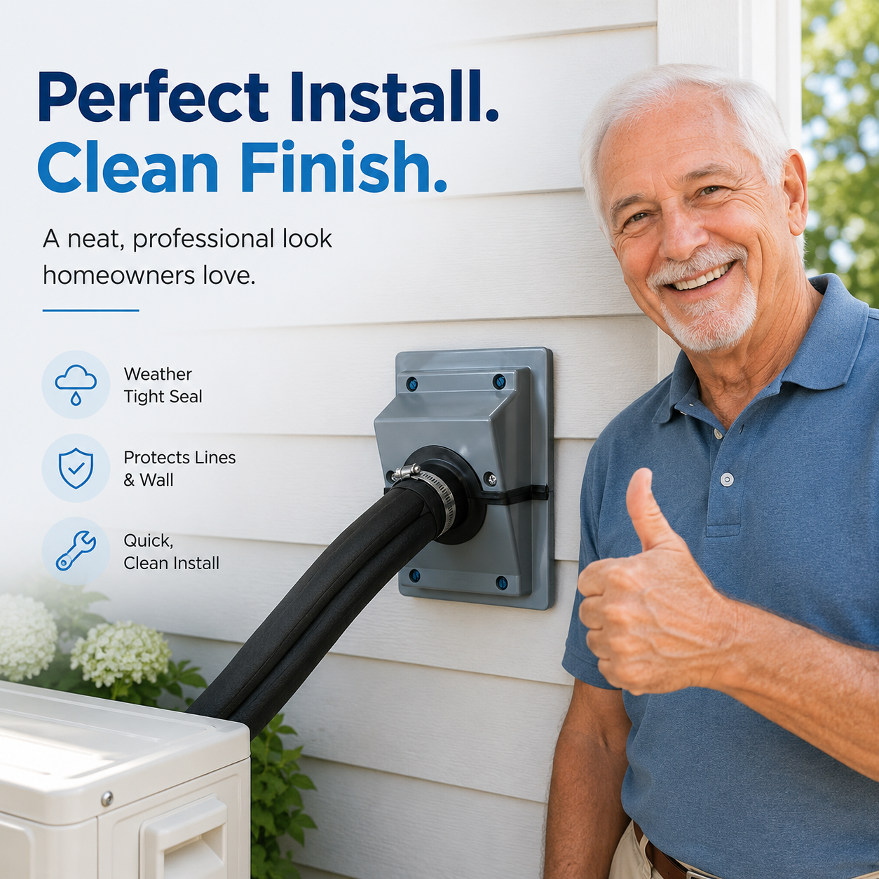 🔥Last Day 49% OFF🔥 - HVAC Wall Penetration & Line-Set Cover Kit – Retrofit Finish Solution