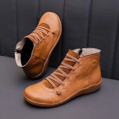 Shobous Comfortable Handmade Leather Foot Support Boots