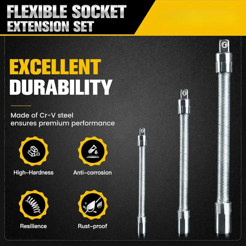 ⚡Free Shipping⚡Universal Multi-Socket Wrench Tool with 3 Bendable Shafts