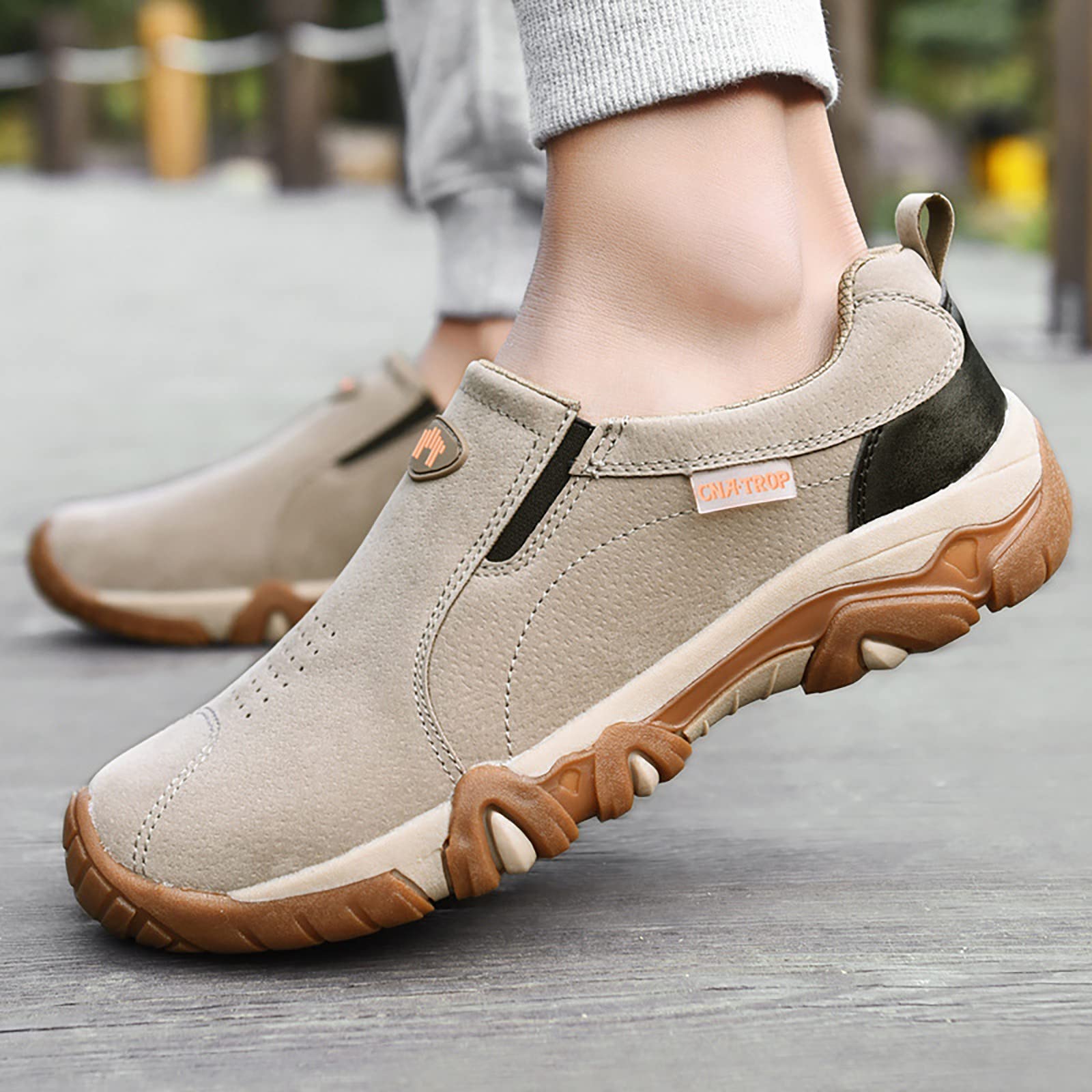 🔥Last Day Promotion 69% OFF 🎁Men's Outdoor Comfy Walking Slip-On Shoes Shoes, Comfortable Hiking Leather Sneakers