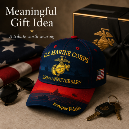 🔥 Father’s Day Sale - ❤️ U.S. Marine Corps 250th Anniversary Commemorative Embroidered Cap 🇺🇸