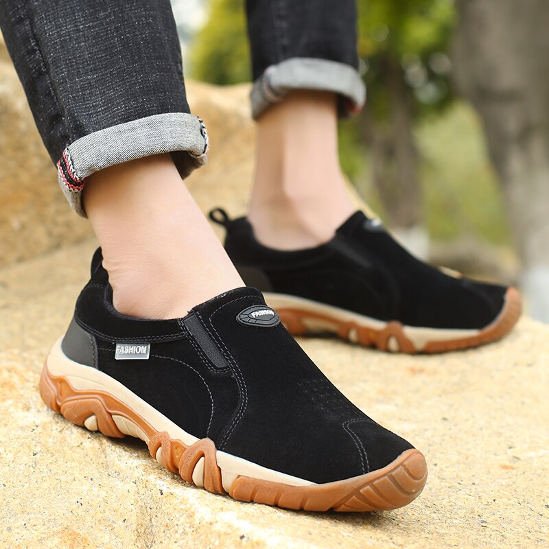 🔥Last Day Promotion 69% OFF 🎁Men's Outdoor Comfy Walking Slip-On Shoes Shoes, Comfortable Hiking Leather Sneakers