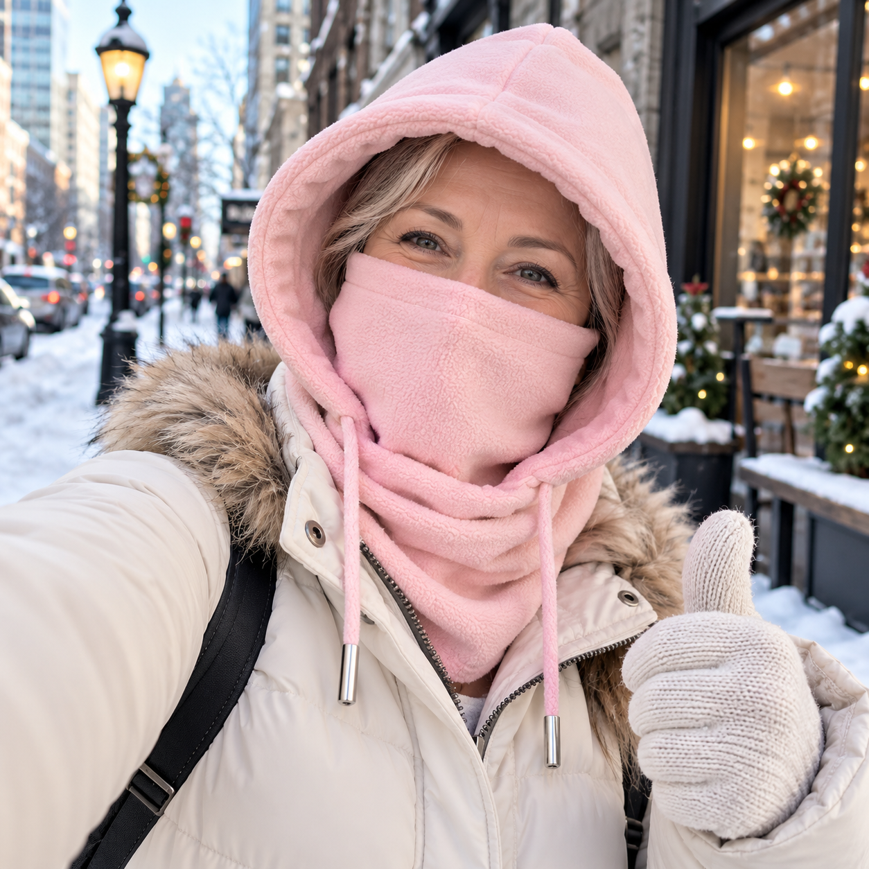 Customer winter fleece hood review