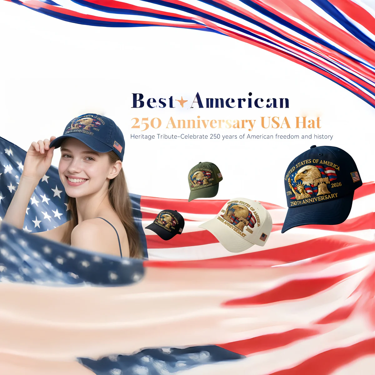 🔥Last Day Sale 49% OFF - Eagle & Liberty United States 250th Anniversary Hat