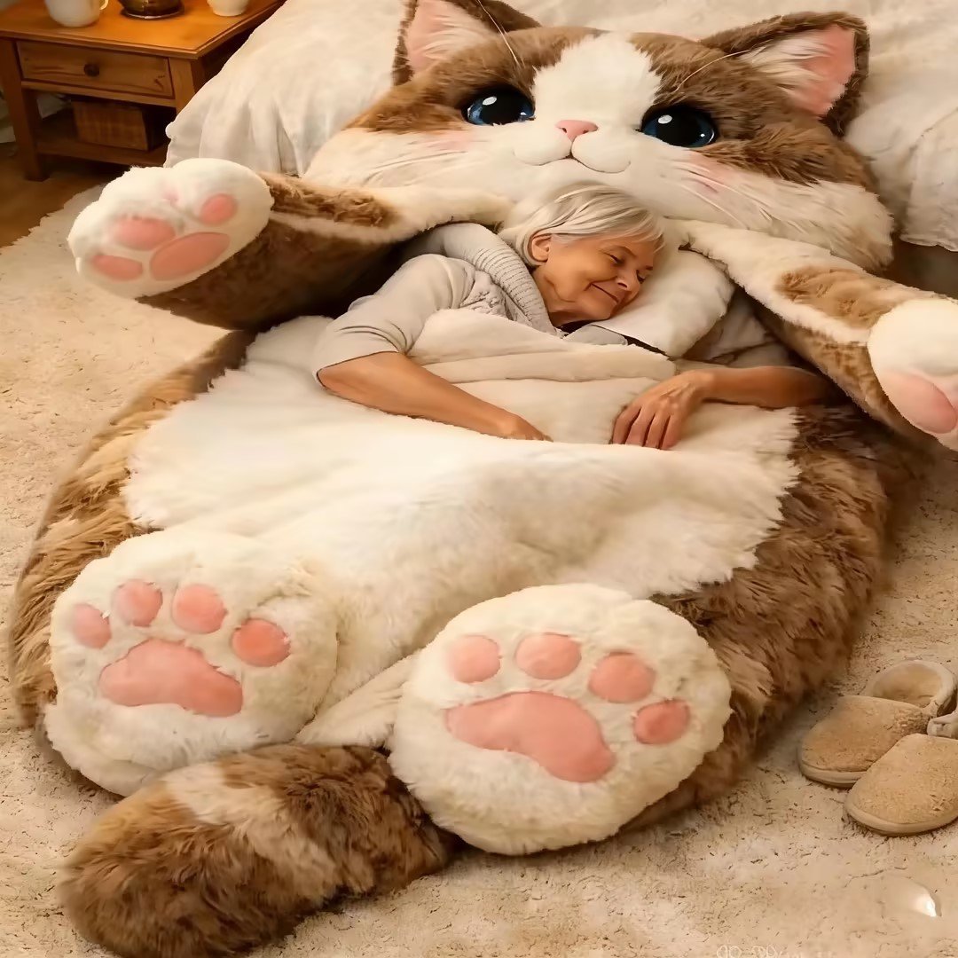 Fluffy cat sleeping bag– Soft, Warm & Purrfectly Cozy