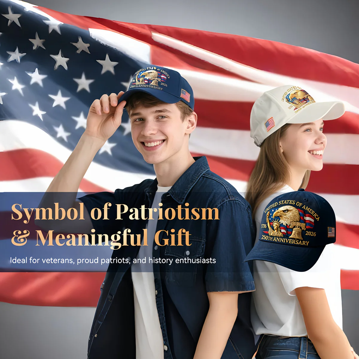 🔥Last Day Sale 49% OFF - Eagle & Liberty United States 250th Anniversary Hat
