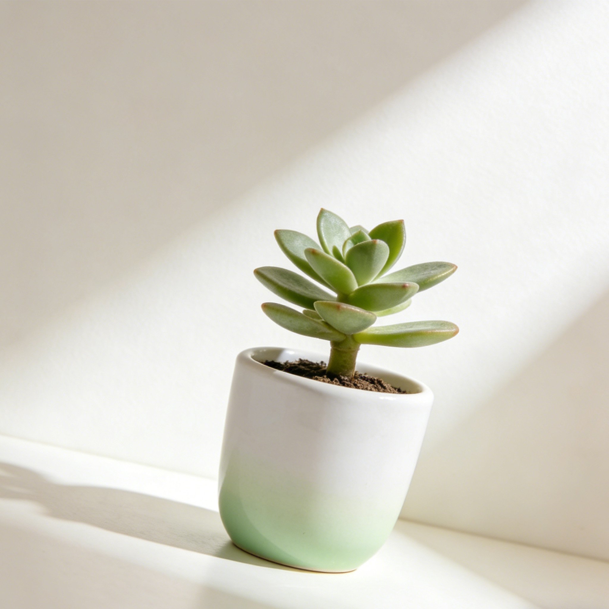 Dekoracyjna mini doniczka na stół w nowoczesnym wnętrzu