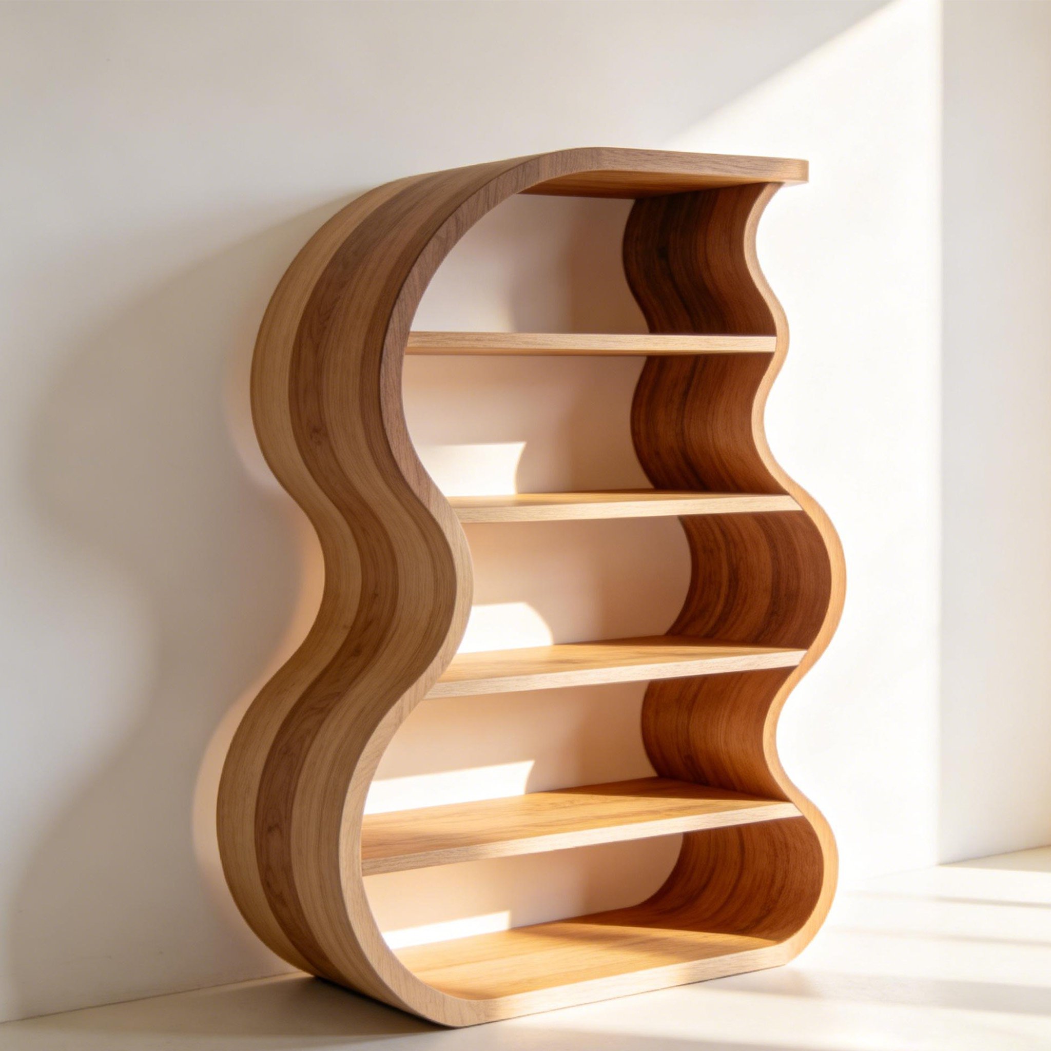 Nowoczesny regał na książki w salonie