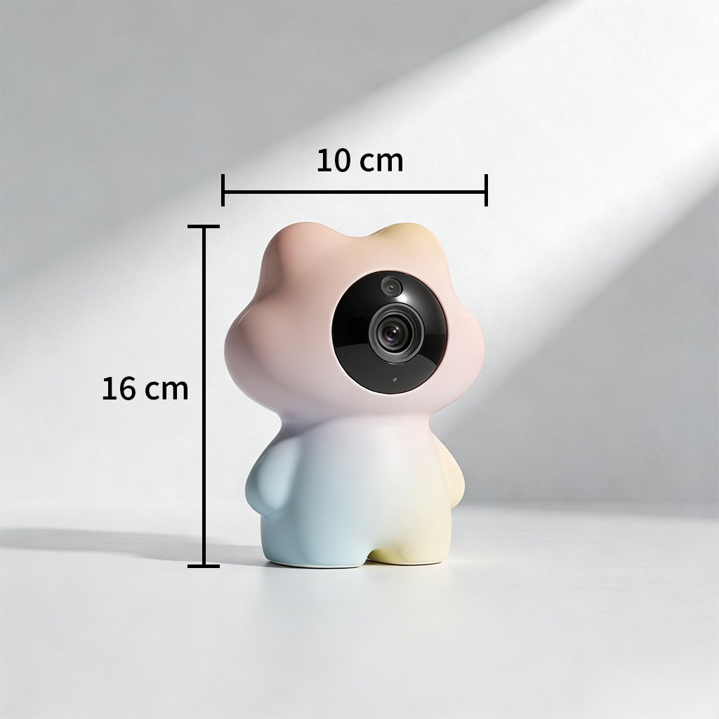 Widok z kamery na śpiącego niemowlaka