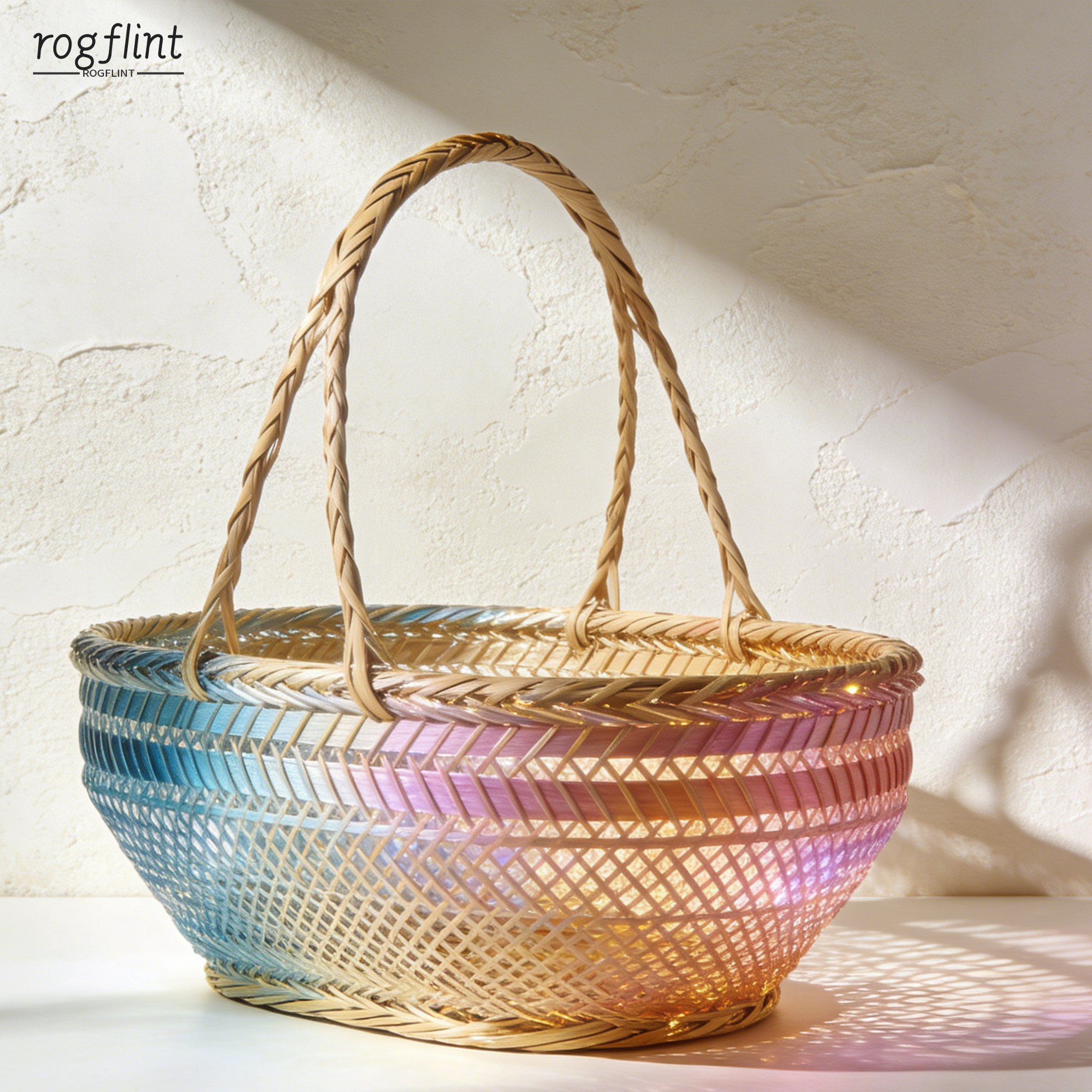 Környezetbarát kézműves tároló kosár bambuszból