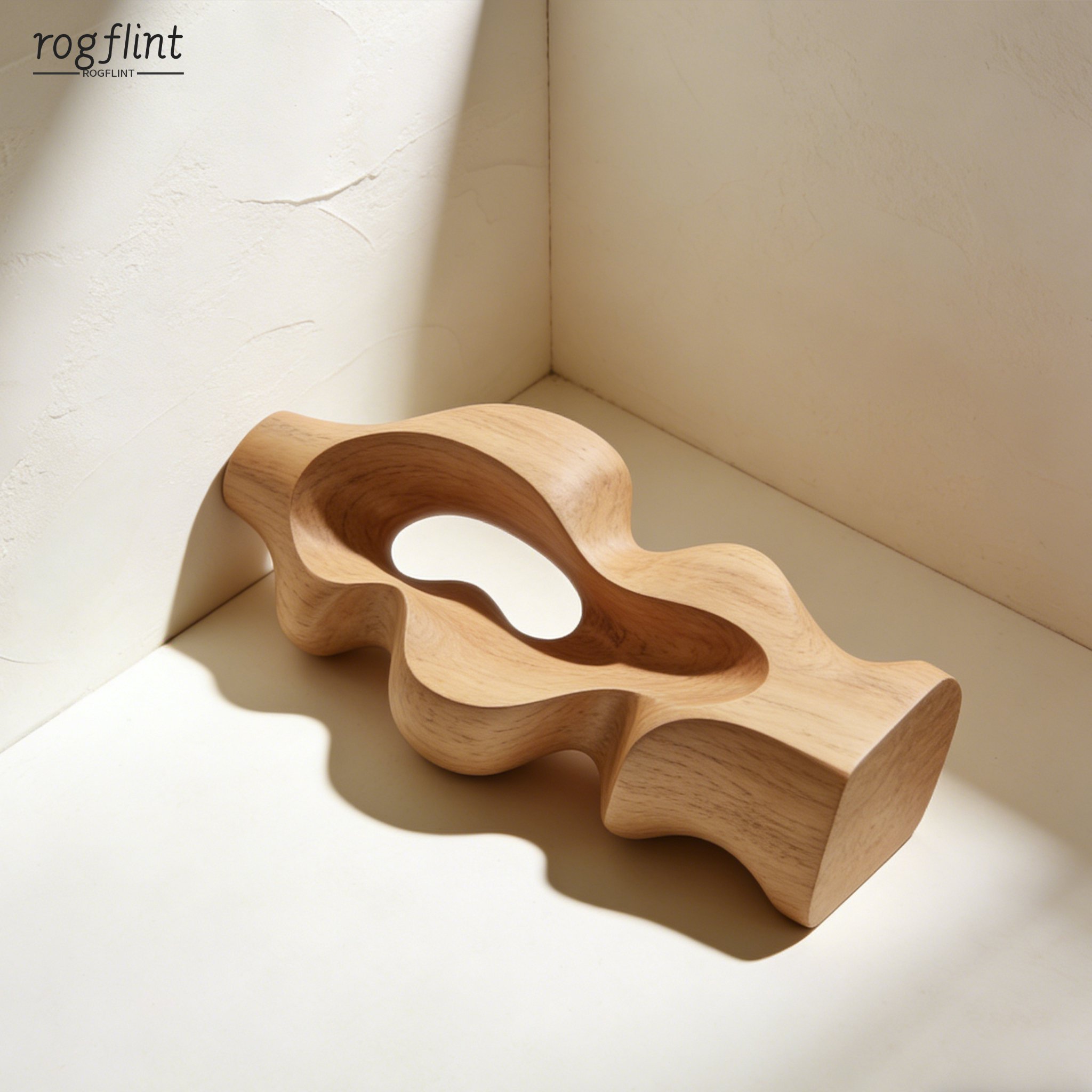 Kézzel készített fa dísztárgy részletgazdag faragással