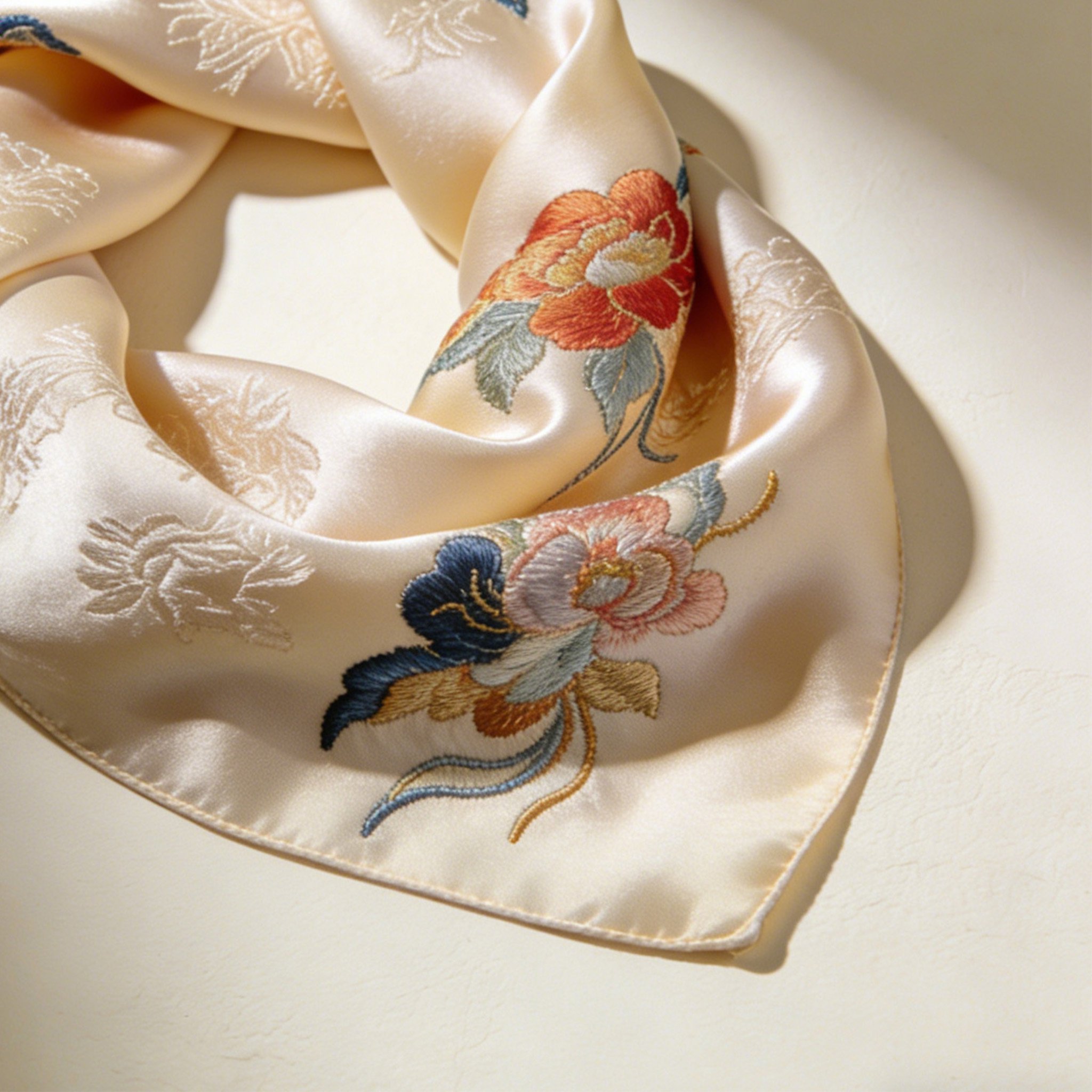 Eleganter Schal mit aufw&auml;ndiger Stickerei