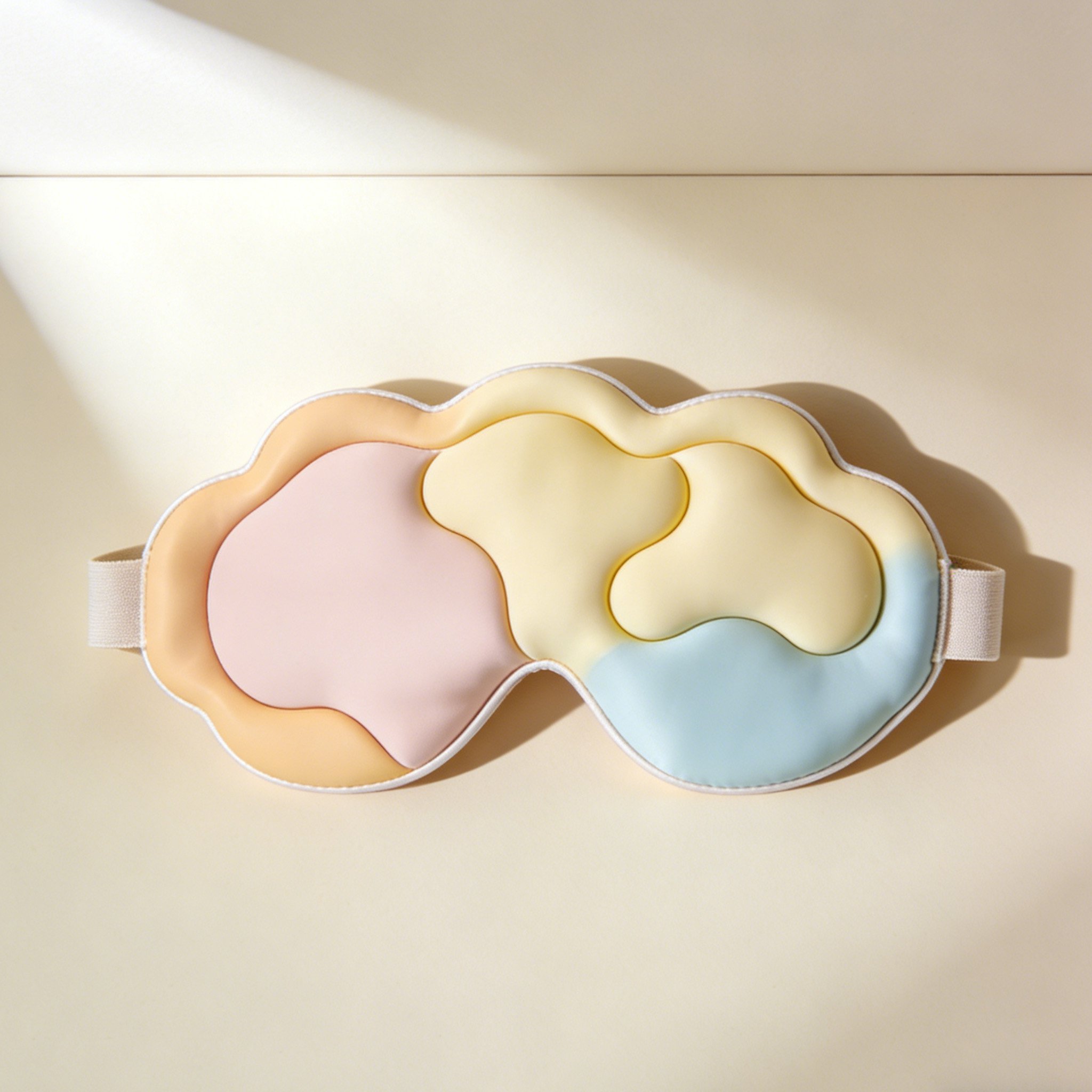 Weiche und atmungsaktive Schlafmaske Set – 3 Stück auf weißem Hintergrund