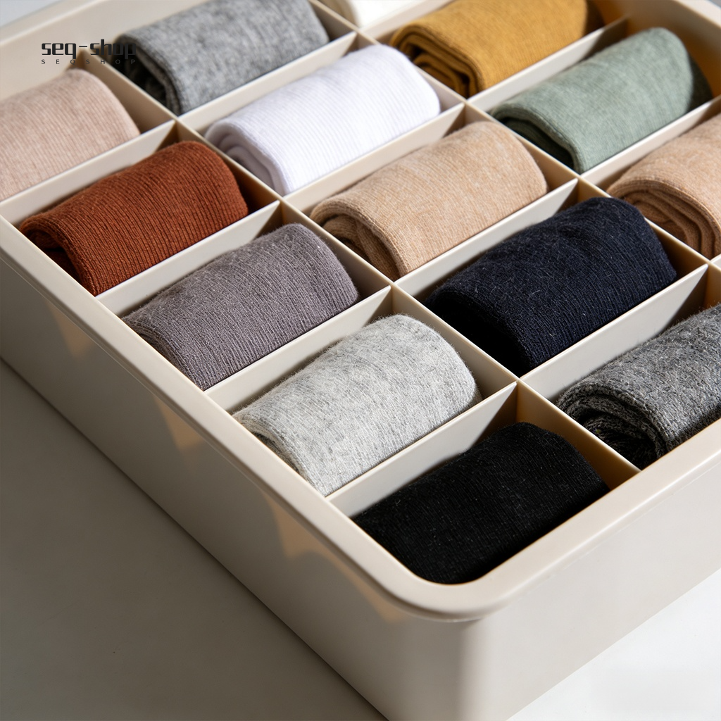 Stackable sock organizer boxes for efficient storage