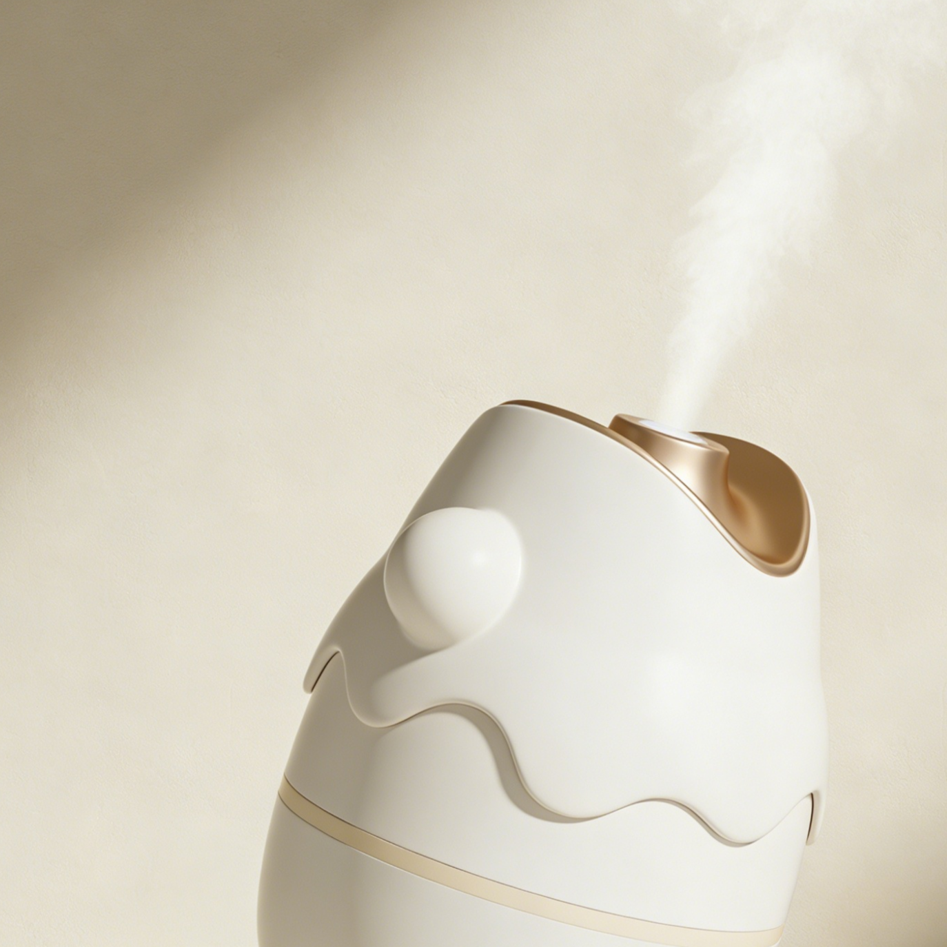 Intelligenter Luftbefeuchter mit konstanter Feuchtigkeit in modernem Wohnzimmer