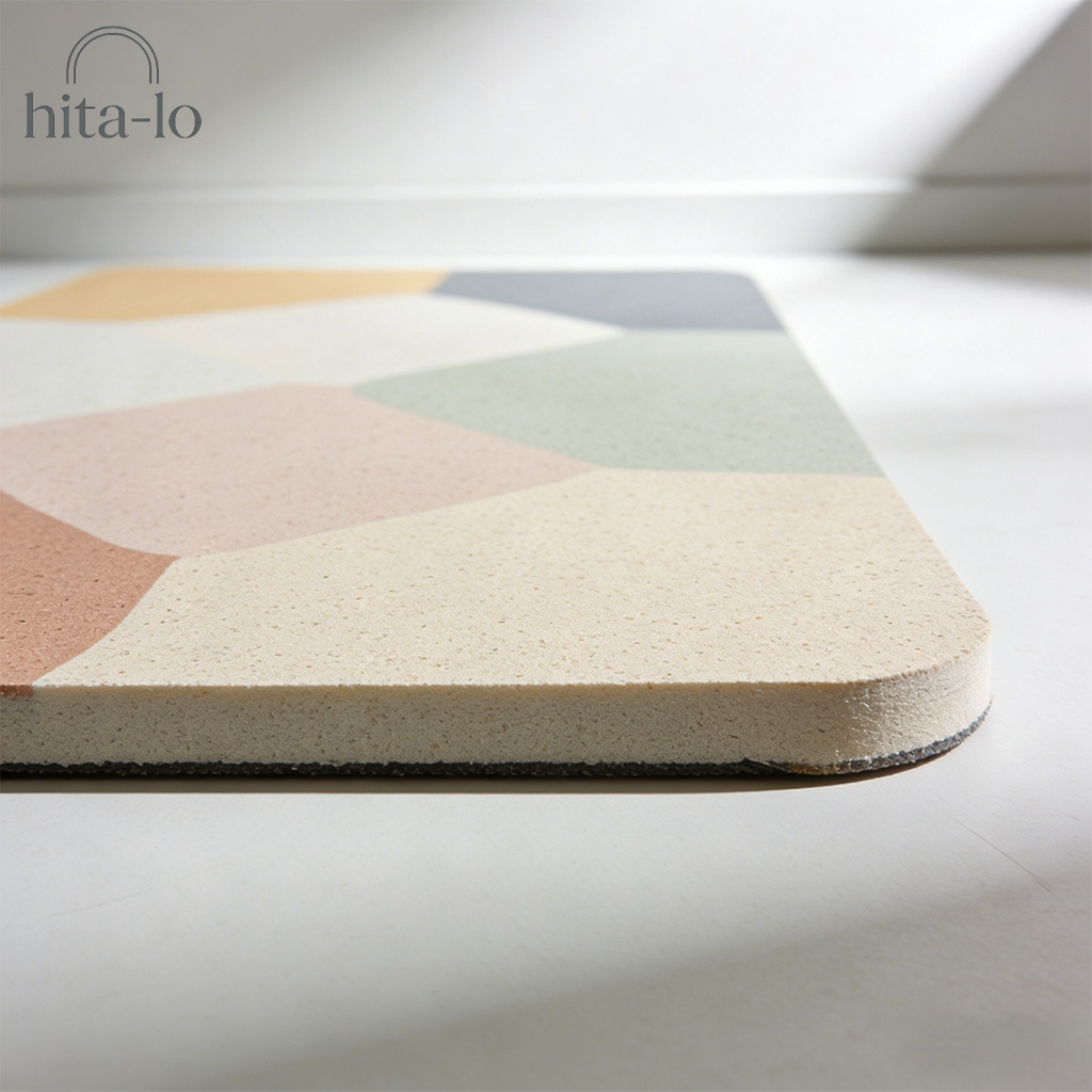 Badezimmermatte aus Kieselgur – saugfähig und feuchtigkeitsbeständig