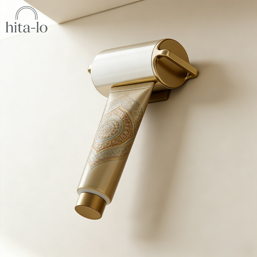 Zahnpasta-Ausdrücker für Faule, der an der Wand montiert wird