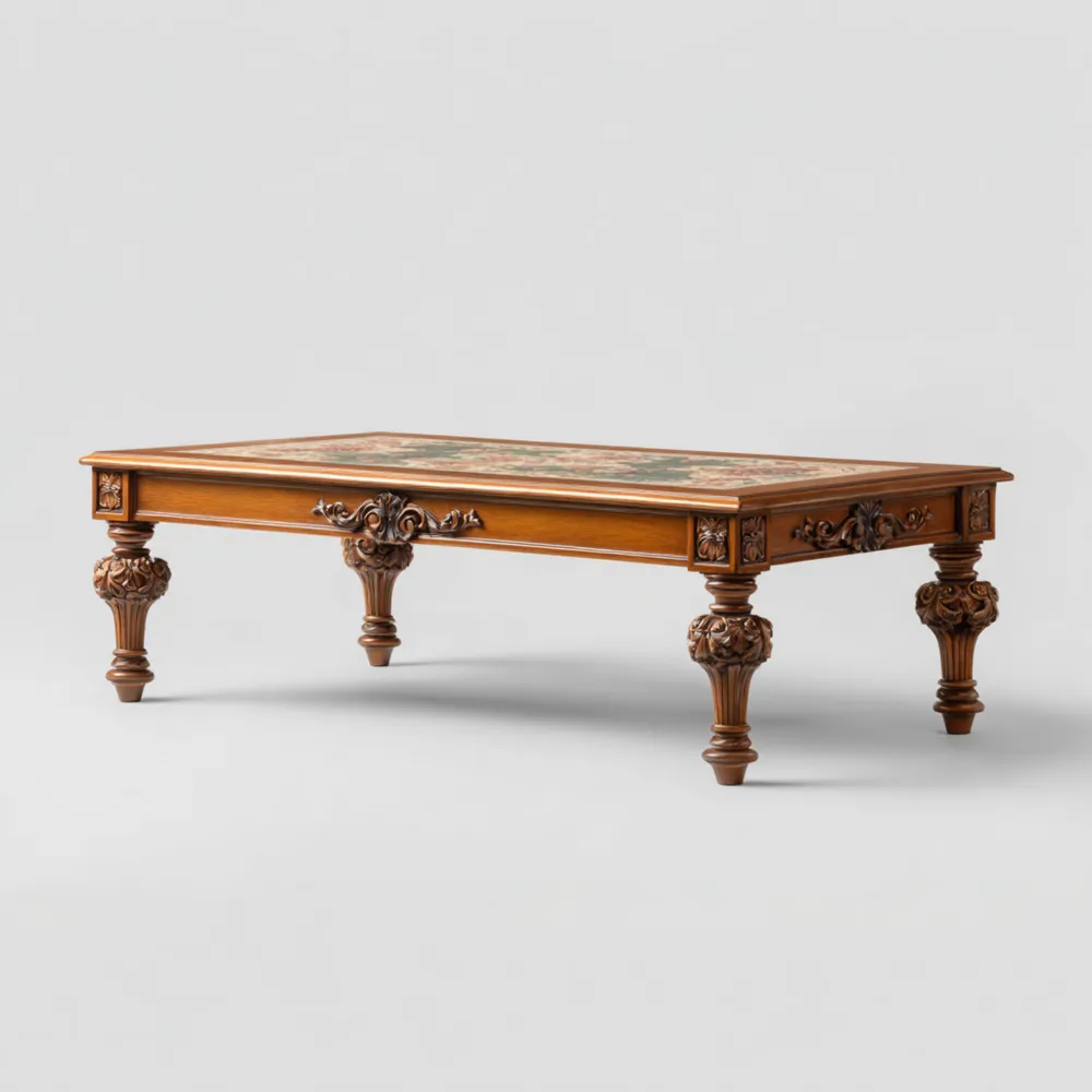 Klassischer Couchtisch Holz 120x60x45 cm - Braun