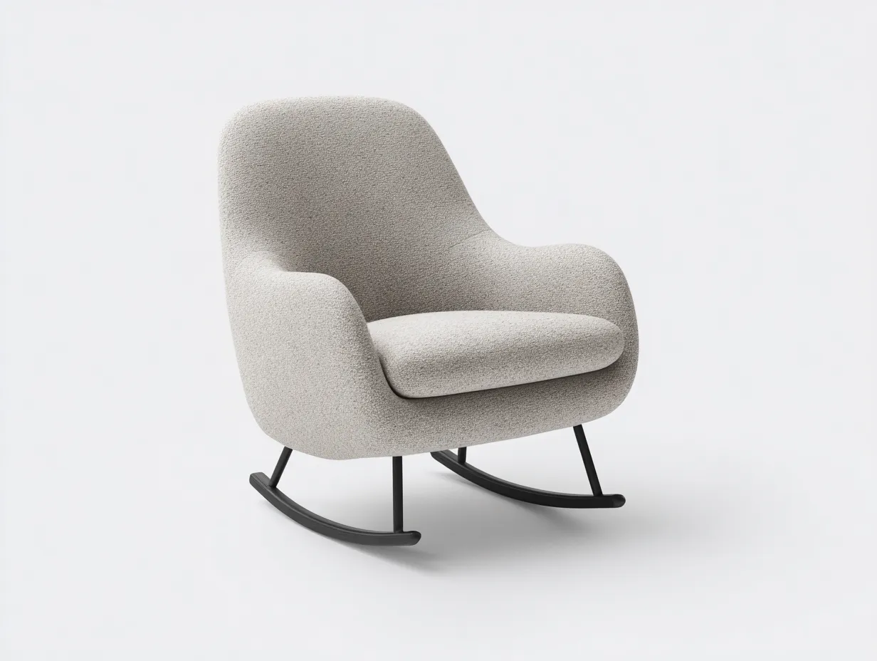 Mecedoras tapizadas 75x85x100 cm - tejido - beige - diseño moderno-Havenmybay