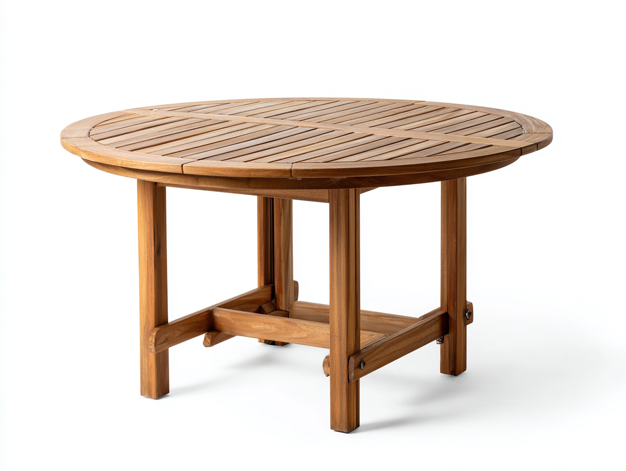 Mesas de jardín de madera maciza 140x140x75 cm - marrón - diseño natural-Havenmybay