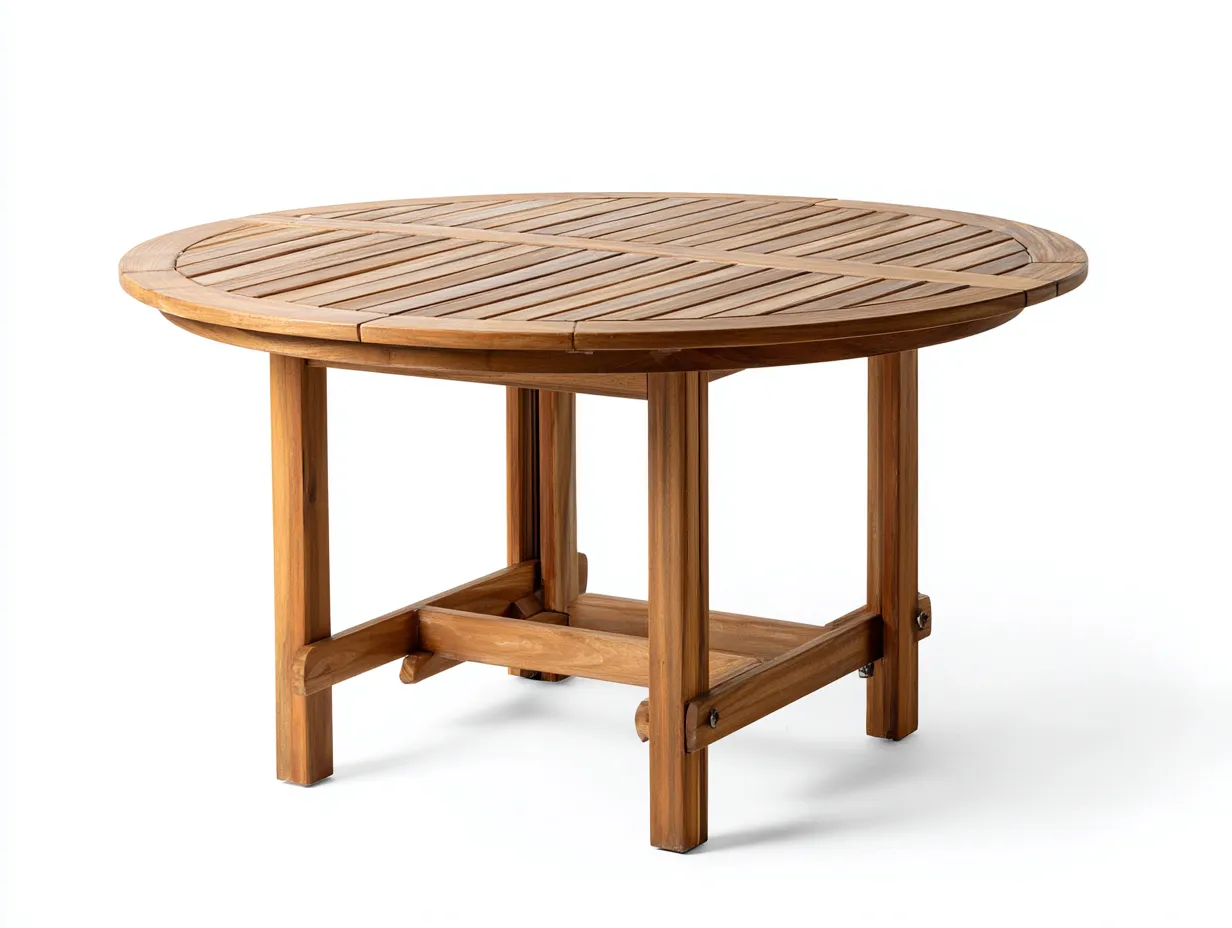 Mesas de jardín de madera maciza 140x140x75 cm - marrón - diseño natural-Havenmybay