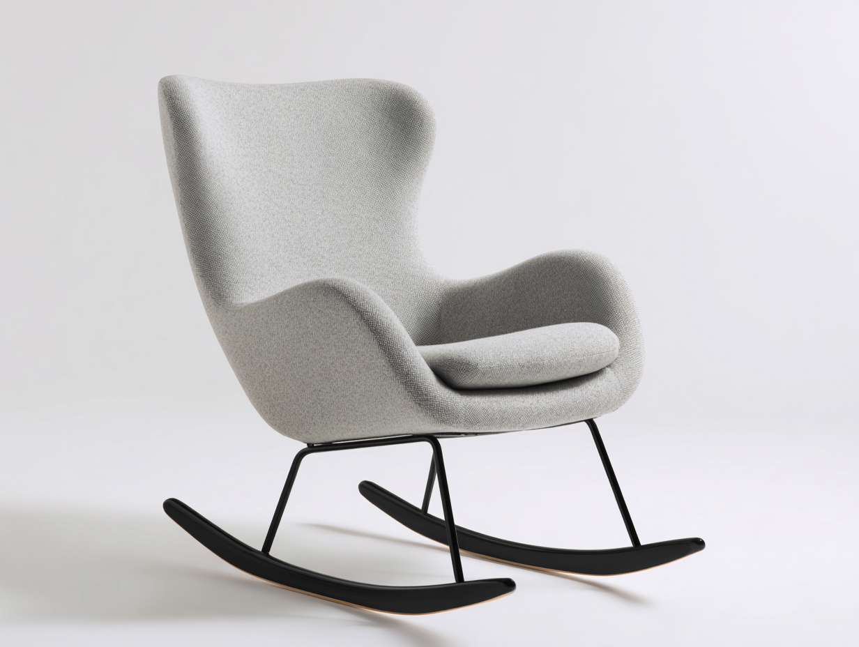 Mecedora tapizada de tela 78x88x102 cm - Diseño ergonómico para salón-Havenmybay