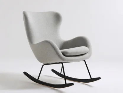 Mecedora tapizada de tela 78x88x102 cm - Diseño ergonómico para salón-Havenmybay