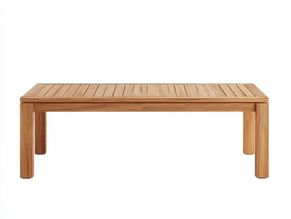 Mesa de jardín rectangular de madera 180x90x75 cm - Diseño natural para exterior-Havenmybay