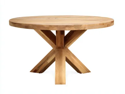 Mesas de jardín de madera 120x120x75 cm - madera maciza - marrón - diseño rústico-Havenmybay