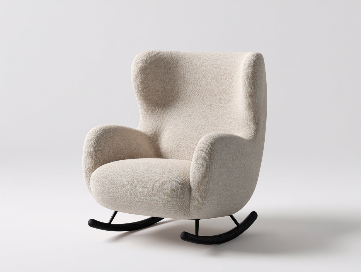 Mecedora tapizada de tela 75x85x100 cm - Diseño confortable para salón-Havenmybay