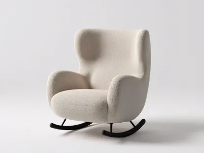 Mecedora tapizada de tela 75x85x100 cm - Diseño confortable para salón-Havenmybay