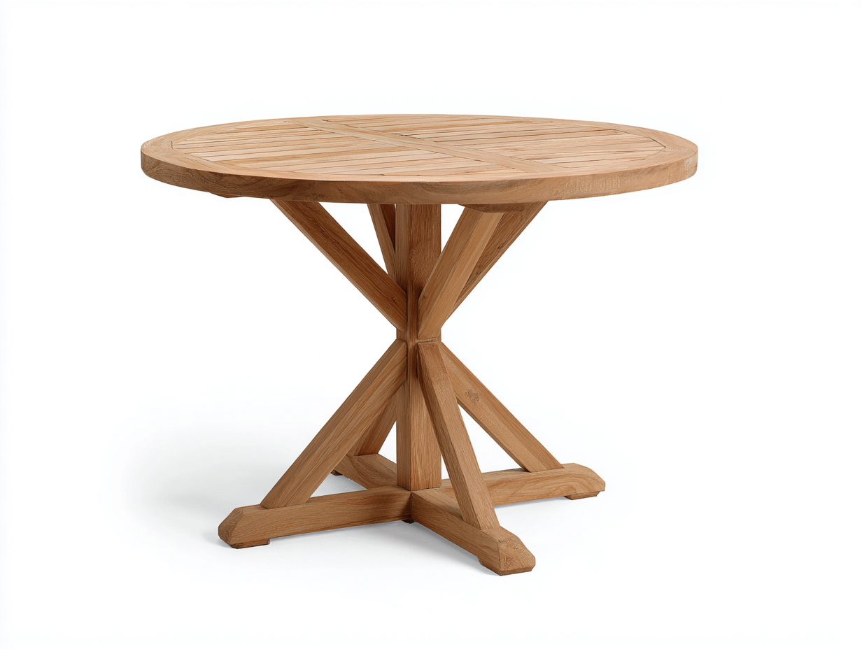 Mesas de jardín de madera 100x100x75 cm - madera maciza - marrón - diseño rústico-Havenmybay