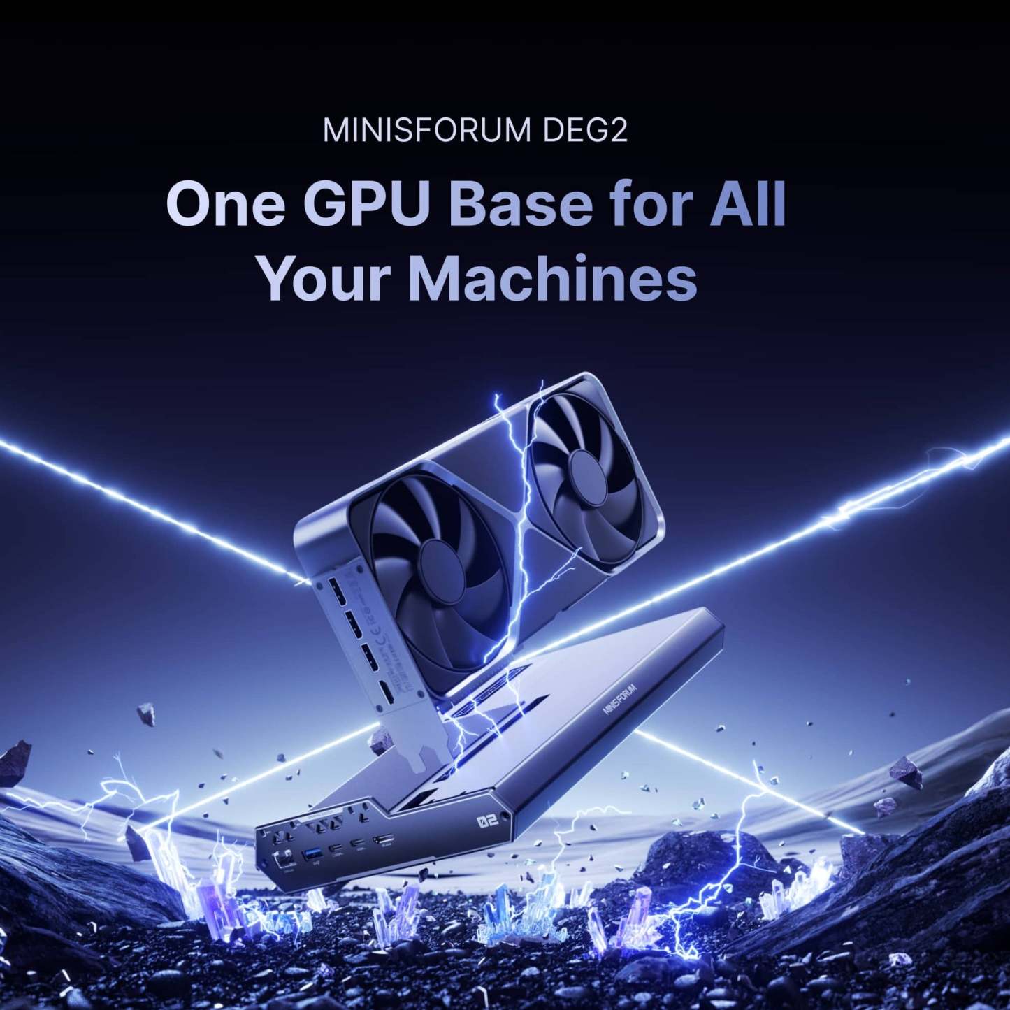 Minisforum DEG2 eGPU dock with Thunderbolt 5, OCuLink, IO ports and 140W + 30W PD