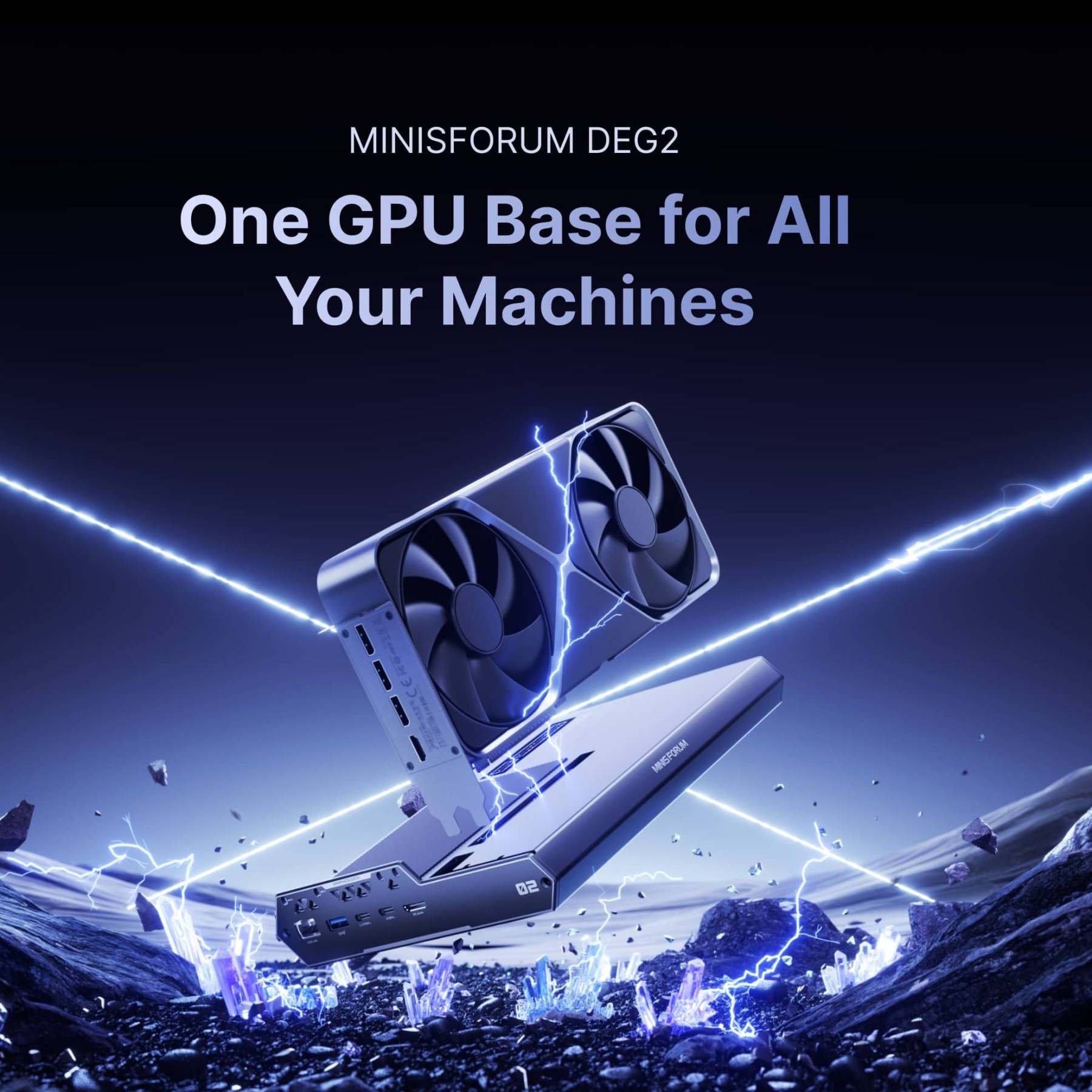 Minisforum DEG2 eGPU dock with Thunderbolt 5, OCuLink, IO ports and 140W + 30W PD