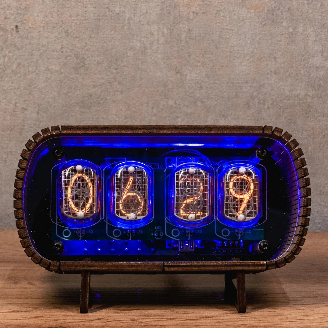Nixie Clock IN-12 with a Transparent Front Panel