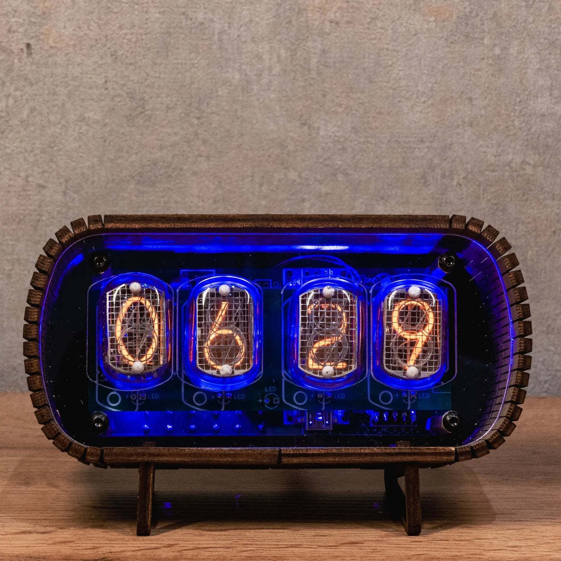 Nixie Clock IN-12 with a Transparent Front Panel